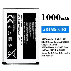 Baterie telefon mobil AB463651BU pentru Samsung S3650 Corby