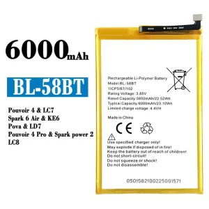 Baterie telefon mobil BL-58BT pentru Tecno Pouvoir 4 / Pouvoir 4 Pro/ Spark 6 Air / Spark power 2