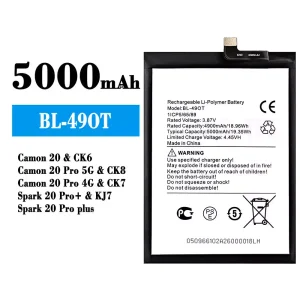 Baterie telefon mobil BL-49OT pentru Tecno Camon 20 / Camon 20 Pro 5G / Camon 20 Pro 4G / Spark 20 Pro+ / Spark 20 Pro plus